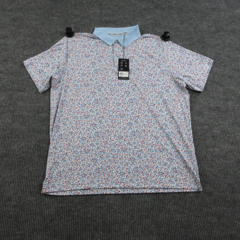 Walter Hagen Shirt Mens XL White Floral Ditsy Polo Golf Performance NWT